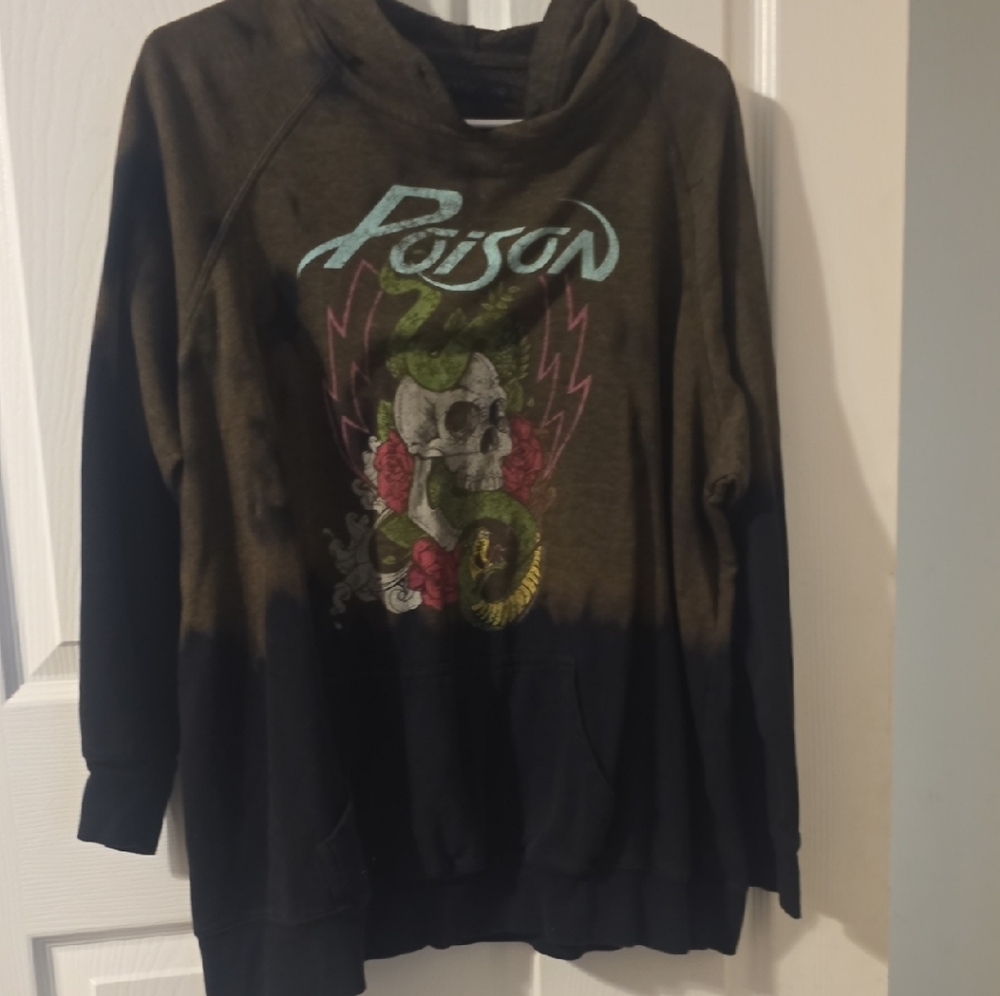 Graphic Hoodie with Skull and Snake Design